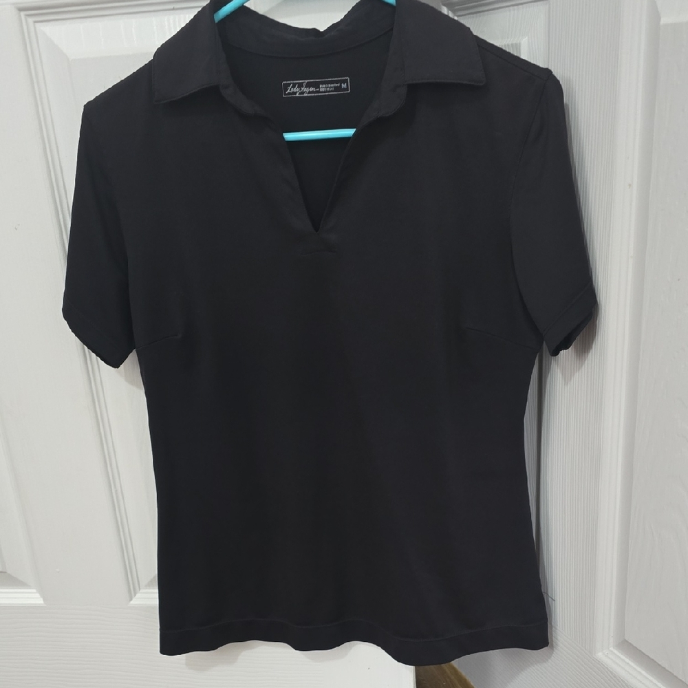 Lady Hagen Black Short Sleeve Button Down Shirt